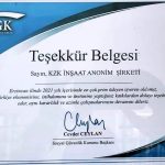 KZK İNŞAAT A.Ş , Sosyal Güvenlik Kurumu (SGK) tarafından hazırlanan Erzincan’da En Yüksek Prim Ödeyen İşverenler' sıralamasında 2021 yılında birinci oldu.